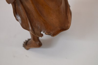 Lot 350 - Japanese carved boxwood okimono of the poetess Ono no Komachi