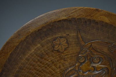 Lot 353 - Japanese carved softwood Noh-style mask of Kaminari (the thunder demon)