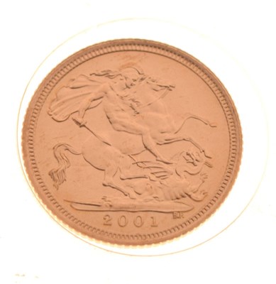 Lot 210 - Gold Coin - Elizabeth II half sovereign, 2001