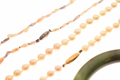 Lot 148 - Cultured pearl necklace with 9ct gold clasp, etc