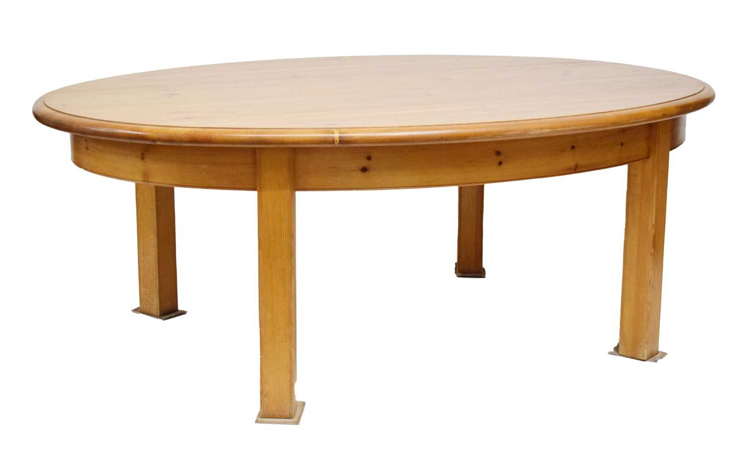 Lot 526 - Large oval pine kitchen / dining table