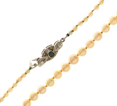 Lot 77 - Graduated cultured pearl necklace