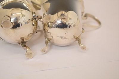 Lot 200 - Victorian heart shaped bonbon dish, two cream jugs etc