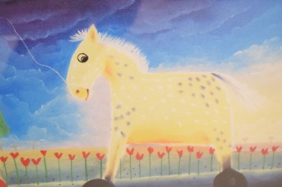 Lot 446 - Mackenzie Thorpe (British, b.1956) - Signed limited edition print - 'Walking the Horse'