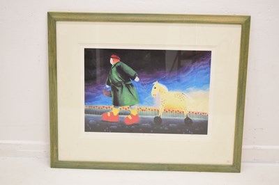 Lot 446 - Mackenzie Thorpe (British, b.1956) - Signed limited edition print - 'Walking the Horse'