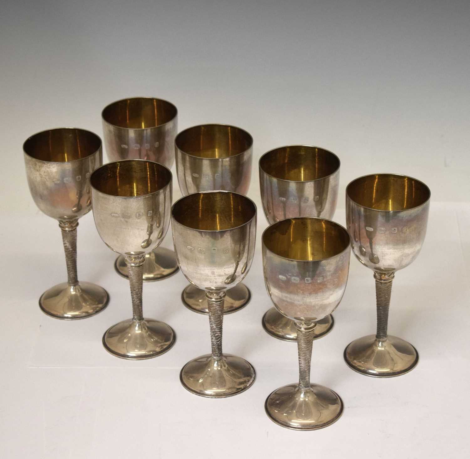 Lot 150 - Set of eight silver goblets commemorating the 600th Anniversary of Bristol