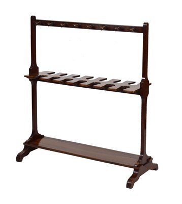 Lot 587 - Mahogany boot and whip rack, circa 1900