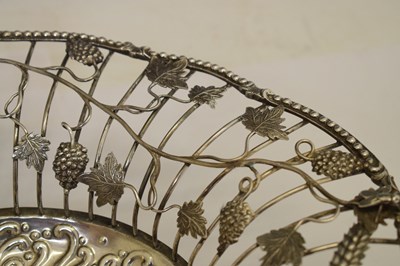 Lot 134 - George III silver fruit or bread basket of oval form