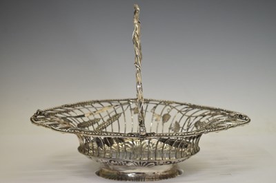 Lot 134 - George III silver fruit or bread basket of oval form