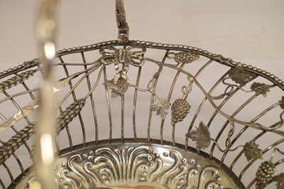 Lot 134 - George III silver fruit or bread basket of oval form