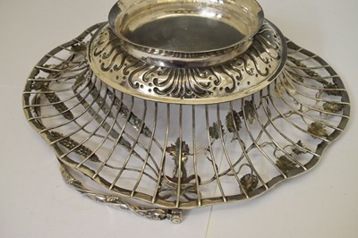 Lot 134 - George III silver fruit or bread basket of oval form