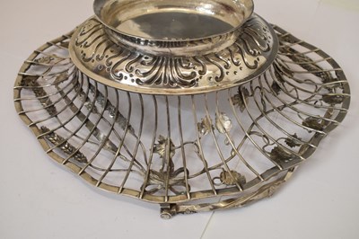 Lot 134 - George III silver fruit or bread basket of oval form