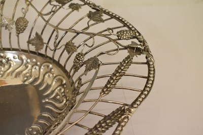 Lot 134 - George III silver fruit or bread basket of oval form