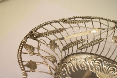 Lot 134 - George III silver fruit or bread basket of oval form