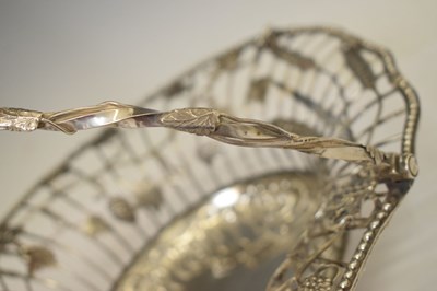 Lot 134 - George III silver fruit or bread basket of oval form