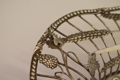 Lot 134 - George III silver fruit or bread basket of oval form