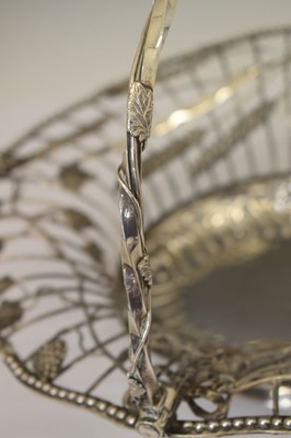 Lot 134 - George III silver fruit or bread basket of oval form