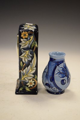 Lot 392 - Moorcroft Tribute to William Morris pattern mantel clock, etc..