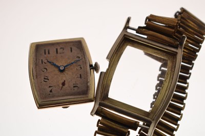 Lot 82 - Rolex - Early 20th century gentleman's 9ct gold and steel cased bracelet watch