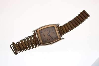 Lot 82 - Rolex - Early 20th century gentleman's 9ct gold and steel cased bracelet watch