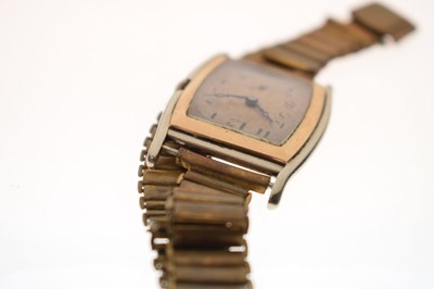 Lot 82 - Rolex - Early 20th century gentleman's 9ct gold and steel cased bracelet watch