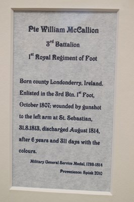 Lot 180 - Military General Service Medal 1793-1814 to Private William McCallion, 3rd Battalion