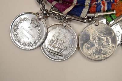 Lot 181 - British medal group awarded to Paymaster Lieutenant, Francis Henry Stevens