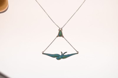 Lot 57 - Charles Horner enamelled pendant necklace together with enamelled unassociated earrings