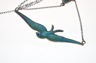 Lot 57 - Charles Horner enamelled pendant necklace together with enamelled unassociated earrings