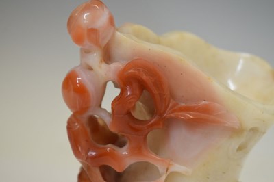 Lot 325 - Chinese carved carnelian agate 'Auspicious Fruits' vase