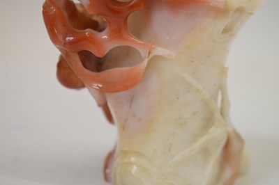 Lot 325 - Chinese carved carnelian agate 'Auspicious Fruits' vase