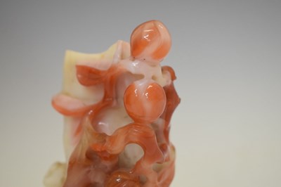 Lot 325 - Chinese carved carnelian agate 'Auspicious Fruits' vase