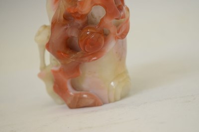 Lot 325 - Chinese carved carnelian agate 'Auspicious Fruits' vase