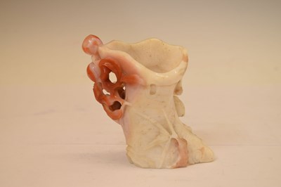 Lot 325 - Chinese carved carnelian agate 'Auspicious Fruits' vase