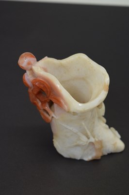 Lot 325 - Chinese carved carnelian agate 'Auspicious Fruits' vase