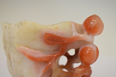 Lot 325 - Chinese carved carnelian agate 'Auspicious Fruits' vase