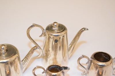 Lot 370 - Edward VII four-piece silver miniature tea set, etc