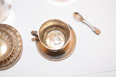 Lot 370 - Edward VII four-piece silver miniature tea set, etc