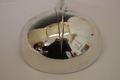 Lot 128 - Late Victorian Irish silver fiddle pattern rat tail ladle