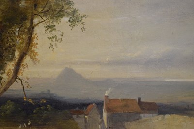 Lot 448 - Attributed to James Baker Pyne (British, 1800-1870) - Oil on canvas - Glastonbury
