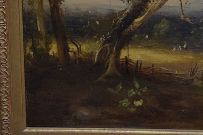 Lot 448 - Attributed to James Baker Pyne (British, 1800-1870) - Oil on canvas - Glastonbury