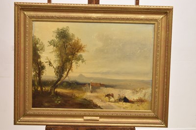 Lot 448 - Attributed to James Baker Pyne (British, 1800-1870) - Oil on canvas - Glastonbury