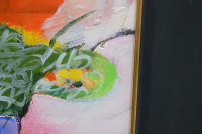 Lot 471 - Derek Balmer PPRWA, Hon. RA (British, b. 1934) – Oil on canvas laid down – 'Still Life, 1994-95'