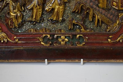 Lot 328 - Two Chinese carved and gilded wooden panels