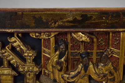 Lot 328 - Two Chinese carved and gilded wooden panels