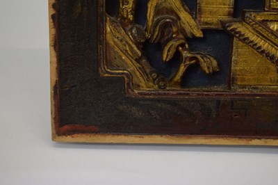 Lot 328 - Two Chinese carved and gilded wooden panels