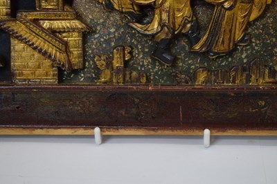 Lot 328 - Two Chinese carved and gilded wooden panels