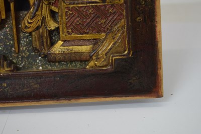 Lot 328 - Two Chinese carved and gilded wooden panels
