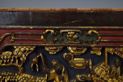 Lot 328 - Two Chinese carved and gilded wooden panels