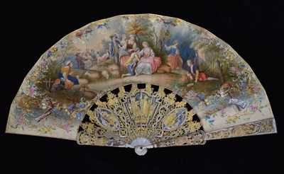 Lot 210 - Mid 19th century painted fan
